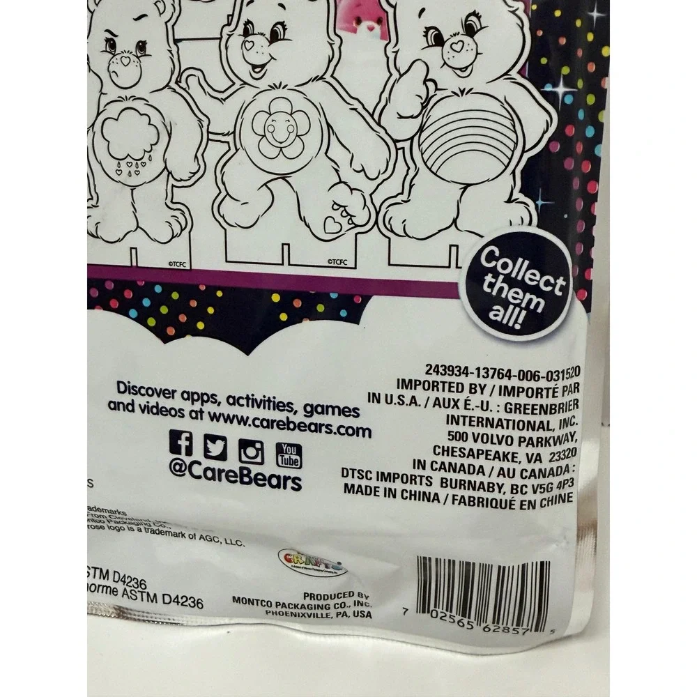 Care Bears Pop-Outz Take-n-Play Color and Play Activity Kit Stickers Markers NEW